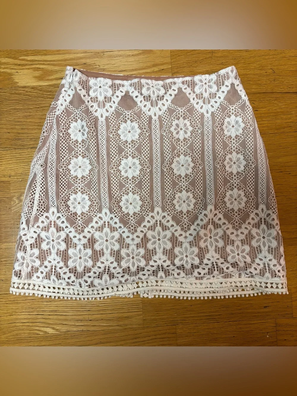 For Love & Lemons Florence Floral Luxury Bride Bachelorette Wedding Lace Skirt L